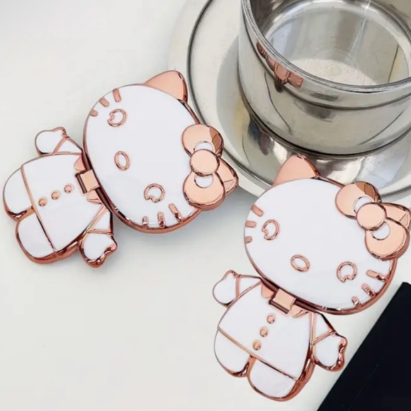 Hello Kitty Pop Socket Phone Stand Accessories with Mirror Purple and Gold - Picture 8 of 9